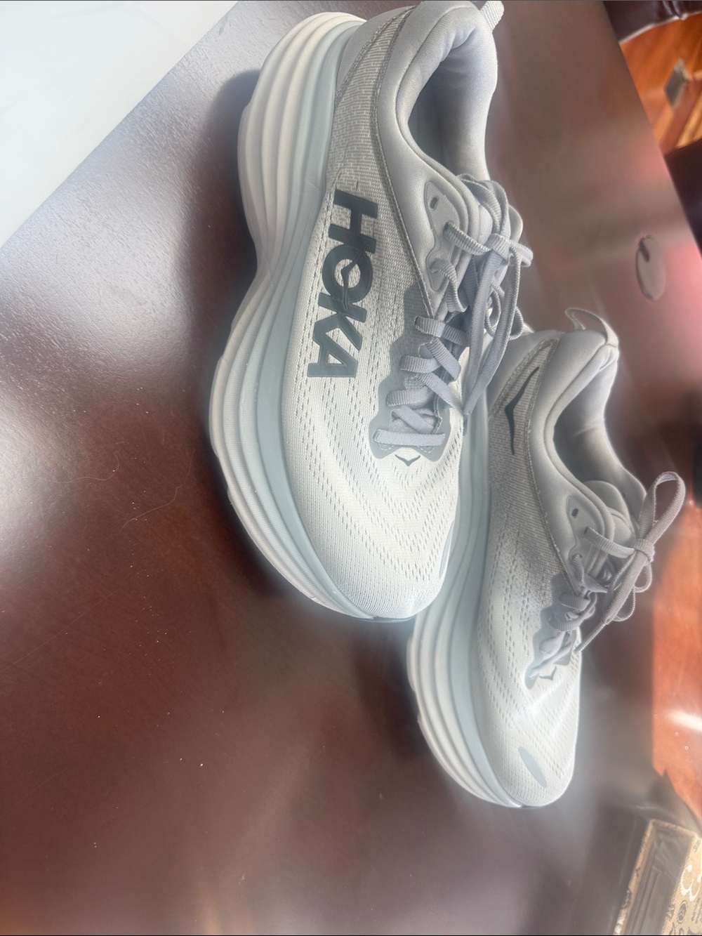 Mens Pre-owned Gray Hoka One One Bondi 8 Running Shoes Size 8.5 2E